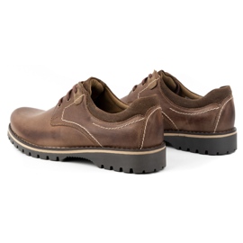 KOMODO Zapatos de cuero para hombre, zapatos polacos 879 marrón 6
