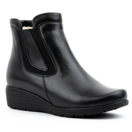 Olivier Botines mujer piel aislantes con cremallera 021BB, negro 2