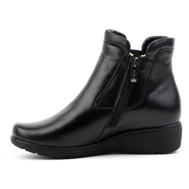 Olivier Botines mujer piel aislantes con cremallera 021BB, negro 1
