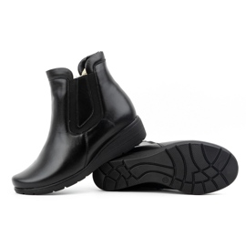Olivier Botines mujer piel aislantes con cremallera 021BB, negro 4