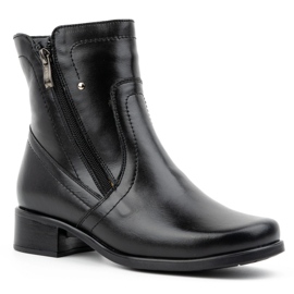 Olivier Botas aislantes de piel para mujer con dos cremalleras 310BB, negro 2