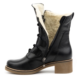 Olivier Botas de mujer elegantes de piel con aislamiento de lana 317BB, negro 6