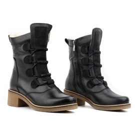 Olivier Botas de mujer elegantes de piel con aislamiento de lana 317BB, negro 2
