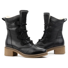 Olivier Botas de mujer elegantes de piel con aislamiento de lana 317BB, negro 3