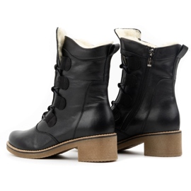 Olivier Botas de mujer elegantes de piel con aislamiento de lana 317BB, negro 4