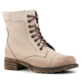 Olivier Botas de piel para mujer, botas de invierno con aislamiento, 226BB, beige 1