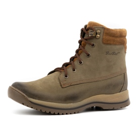 Olivier Zapatos trekking mujer de piel con botines con cordones invierno 360BB oliva verde 7
