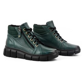 Olivier Botas de invierno mujer de piel con aislamiento 1180 verde 2