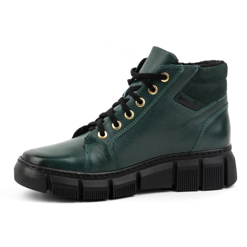Olivier Botas de invierno mujer de piel con aislamiento 1180 verde 1