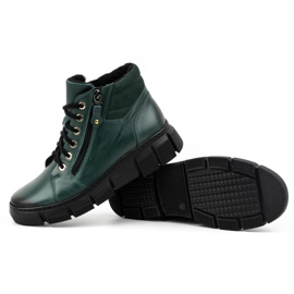 Olivier Botas de invierno mujer de piel con aislamiento 1180 verde 3