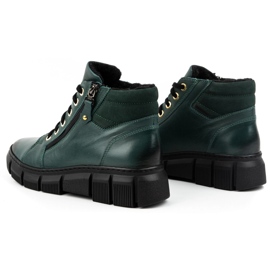 Olivier Botas de invierno mujer de piel con aislamiento 1180 verde 4