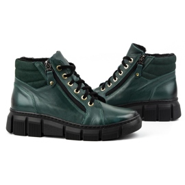 Olivier Botas de invierno mujer de piel con aislamiento 1180 verde 6