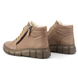 Olivier Botas de invierno de piel con aislamiento para mujer 1180, marrón oscuro beige 5