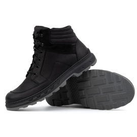 Botas de invierno con cordones para hombre en piel WASAK 0220 negro 3