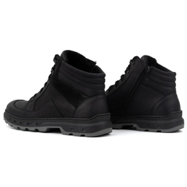 Botas de invierno con cordones para hombre en piel WASAK 0220 negro 4