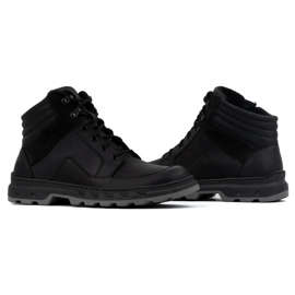 Botas de invierno con cordones para hombre en piel WASAK 0220 negro 5