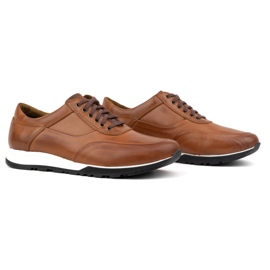 Olivier Calzado casual deportivo hombre piel 902KNT Axe marrón 3