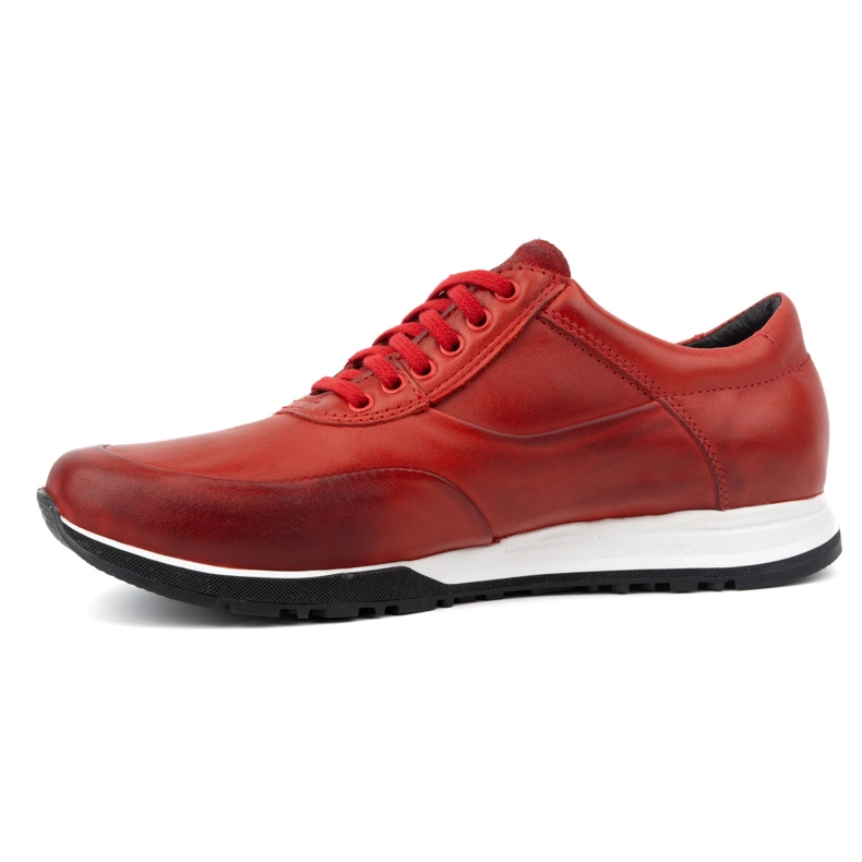 Olivier Calzado casual deportivo hombre piel 902KNT rojo 1