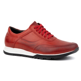 Olivier Calzado casual deportivo hombre piel 902KNT rojo 2