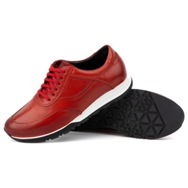 Olivier Calzado casual deportivo hombre piel 902KNT rojo 4
