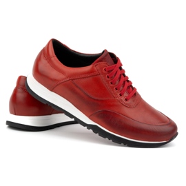 Olivier Calzado casual deportivo hombre piel 902KNT rojo 5