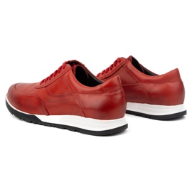 Olivier Calzado casual deportivo hombre piel 902KNT rojo 6