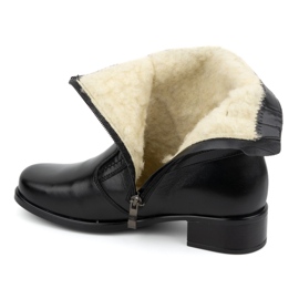 Olivier Botines aislantes de piel para mujer con cremallera 888BB, negro 5
