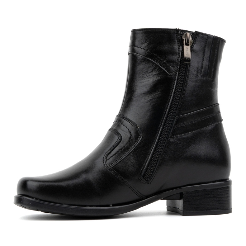 Olivier Botines aislantes de piel para mujer con cremallera 888BB, negro 1