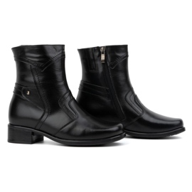 Olivier Botines aislantes de piel para mujer con cremallera 888BB, negro 2