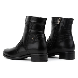 Olivier Botines aislantes de piel para mujer con cremallera 888BB, negro 3