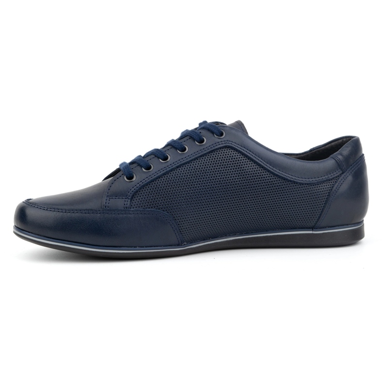 Olivier Zapatos casual hombre piel 410KNT, azul marino 1