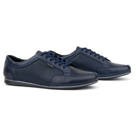 Olivier Zapatos casual hombre piel 410KNT, azul marino 2