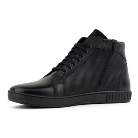 Olivier Zapatos de piel para hombre, botas Chelsea, zapatillas altas, 427KNT, negro 2