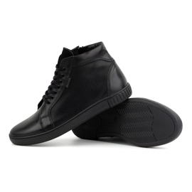 Olivier Zapatos de piel para hombre, botas Chelsea, zapatillas altas, 427KNT, negro 4