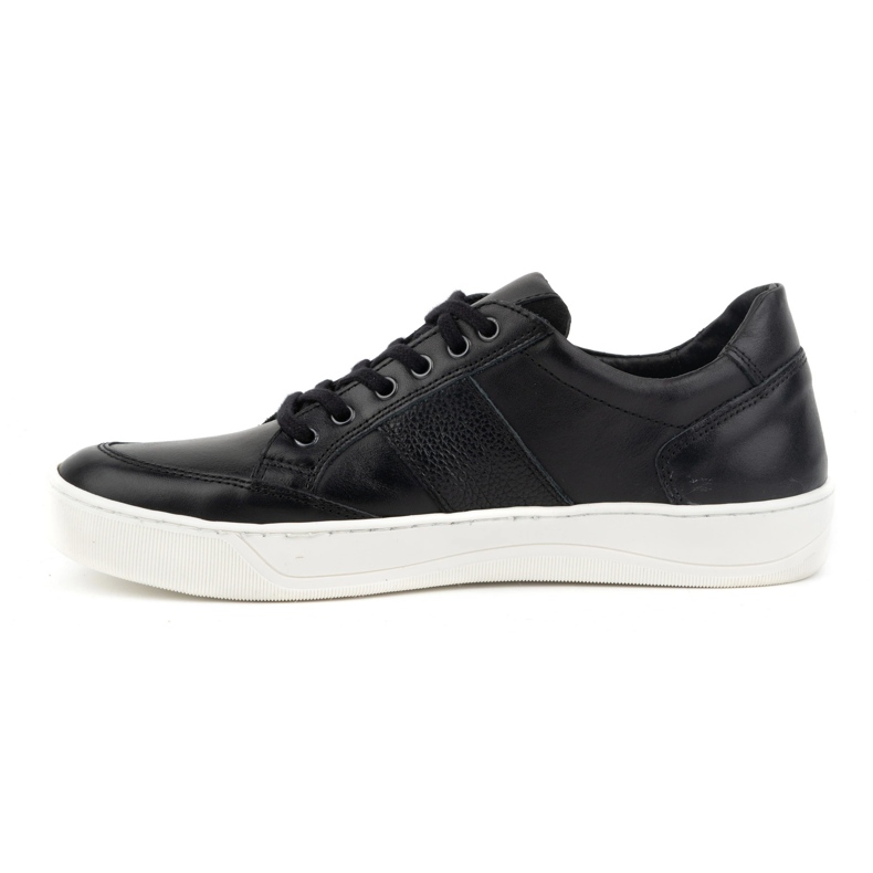 Olivier Zapatos casual de piel para hombre 873KNT, negro 1