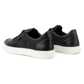 Olivier Zapatos casual de piel para hombre 873KNT, negro 4