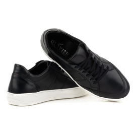 Olivier Zapatos casual de piel para hombre 873KNT, negro 5
