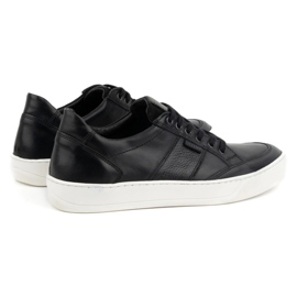 Olivier Zapatos casual de piel para hombre 873KNT, negro 6