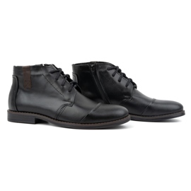 Olivier Zapatos de invierno para hombre, botines elegantes 282LU, negro 2