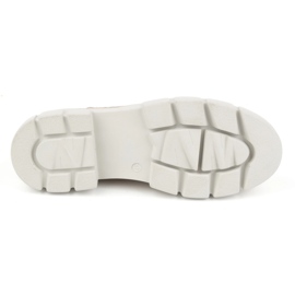 Olivier Zapatos de mujer de piel con suela gruesa, flores 1134, beige 19