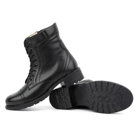 Olivier Botas de piel para mujer, botas de invierno con aislamiento, 226BB, negro 3