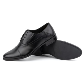 Olivier Zapatos formales de piel para hombre, elegantes con cordones 290LU, negro 3
