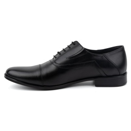 Olivier Zapatos formales de piel para hombre, elegantes con cordones 290LU, negro 1