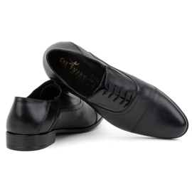 Olivier Zapatos formales de piel para hombre, elegantes con cordones 290LU, negro 4