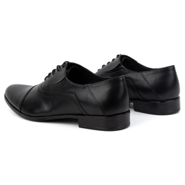 Olivier Zapatos formales de piel para hombre, elegantes con cordones 290LU, negro 5