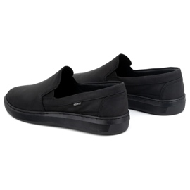 Zapatos slip-on para hombre fabricados en piel natural POLBUT 2124 negro 5