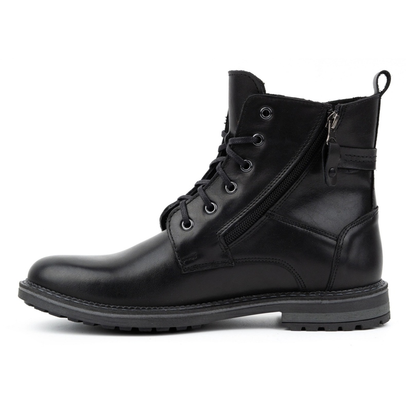 Kampol Zapatos de piel de tacón para hombre 155KAM, negro 1