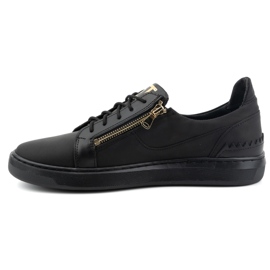 Zapatos casual de hombre fabricados en piel natural POLBUT 2125, negro 1
