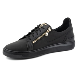 Zapatos casual de hombre fabricados en piel natural POLBUT 2125, negro 3