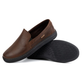 Zapatos sin cordones para hombre fabricados en piel natural POLBUT 2124P, marrón 3